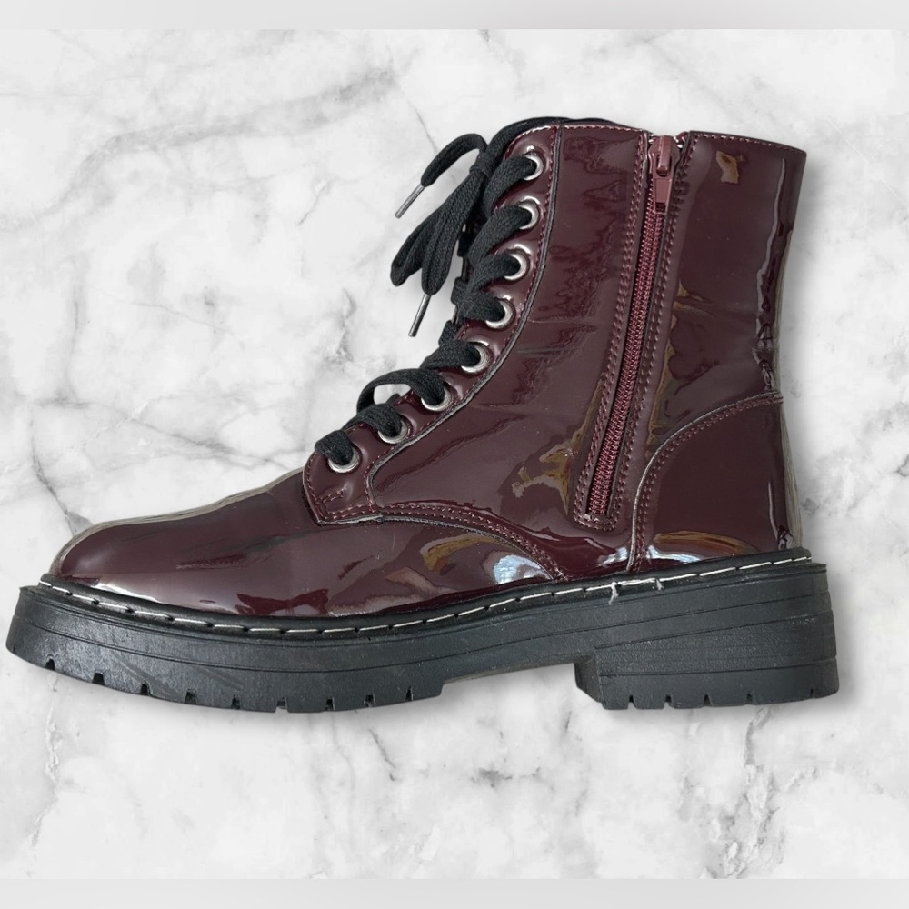 True Craft Patent Combat Boots Size 8 - Picture 5 of 10